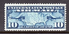 United States Scott #C  7 F/VF No Gum 1926-27 10 Cent Map of USA & Mail Planes