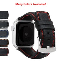 Leather Carbon Fiber Pattern Strap for Apple Watch Band 38mm Series 3 2 1