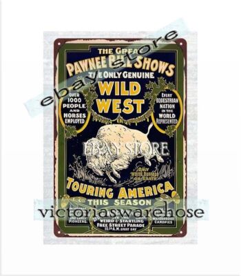 1885-1930 Native Americans Wild West pawnee bill shows metal decorative wall