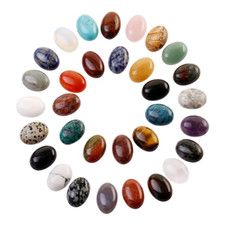 Natural Stone Oval Flatback Cabochon Jewelry Making Ring Bead 18x25mm 12pcs