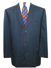 Ermenegildo Zegna High Performance Mens Windowpane Blazer Jacket Sport Coat 46 L