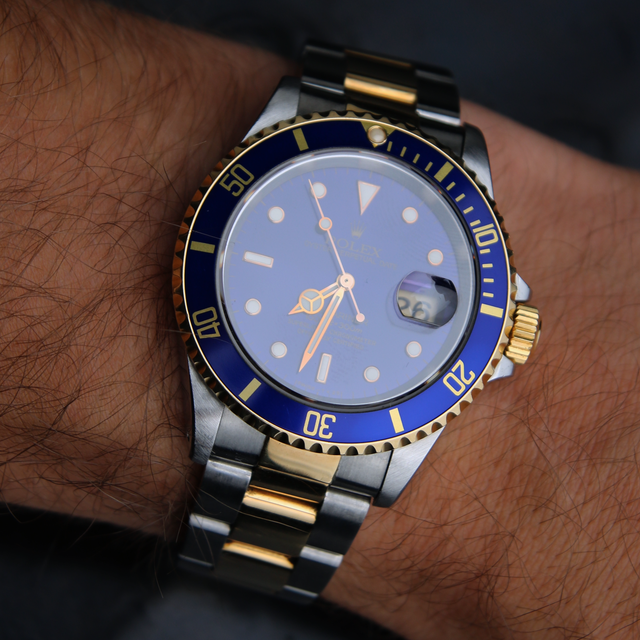 Sold w/ Box & Papers* 1992 Rolex Submariner 16613 Bi-Metal Blue/Gold/Purple RY10296 Sold w/ Box & Papers* 1992 Rolex Submariner 16613 Bi-Metal Blue/Gold/Purple RY10296