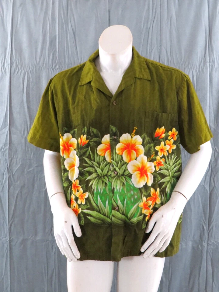 Camisa hawaiana vintage - Gráfico envolvente floral grande de Ui Maikai - XL para hombre Foto 4 de 4