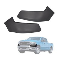 Pair Black Front Upper Bumper End Filler Panel Bezel Trim for Ram 1500 2019