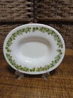 Pyrex 77‑J Oval Serving Plate – Spring Blossom Green – Vintage Corning Ware