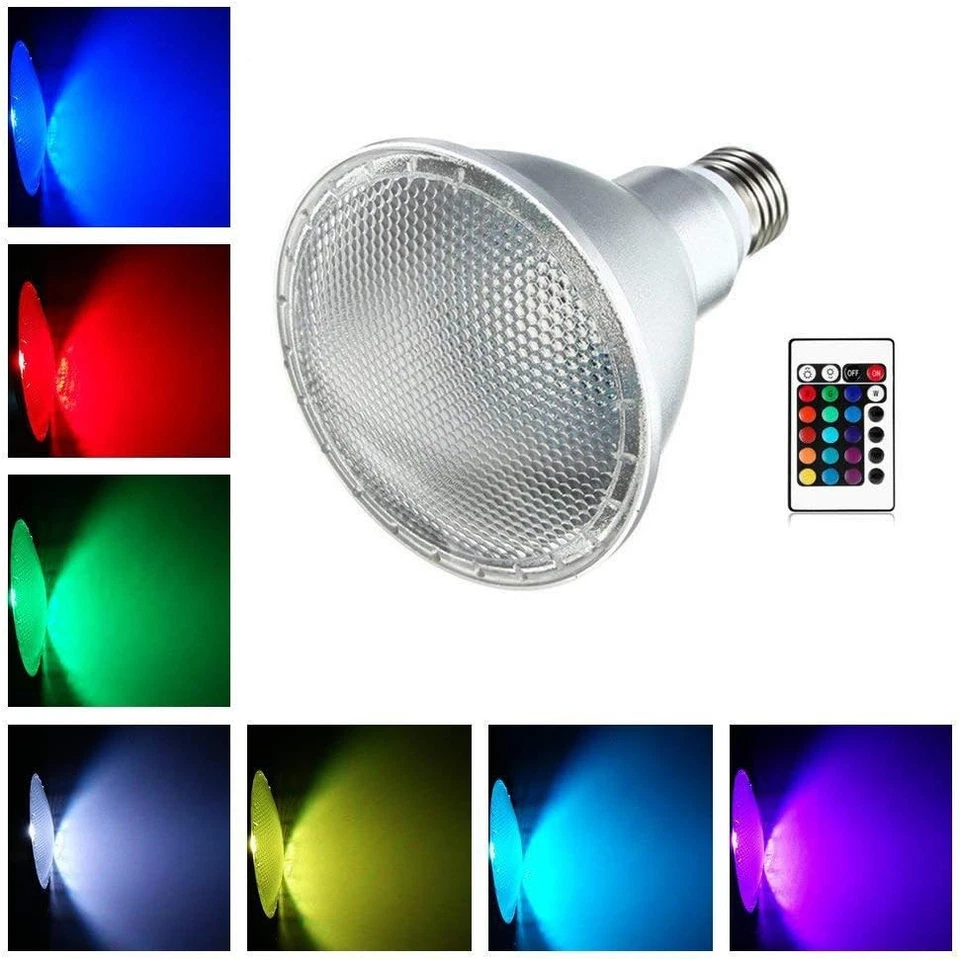 DUDU Led Colored Light Bulb E27 10W PAR30 1 Count (Pack of 1), 10w Par30 Rgb  - Image 2 of 4