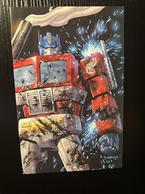 TRANSFORMERS #10 OPTIMUS PRIME BATTLE DAMAGE KIRKHAM BLACK VIRGIN