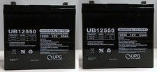 UPG 12V 55Ah Battery for Quantum QG Edge 2.0 Power Chair NF55 - 2 Pack