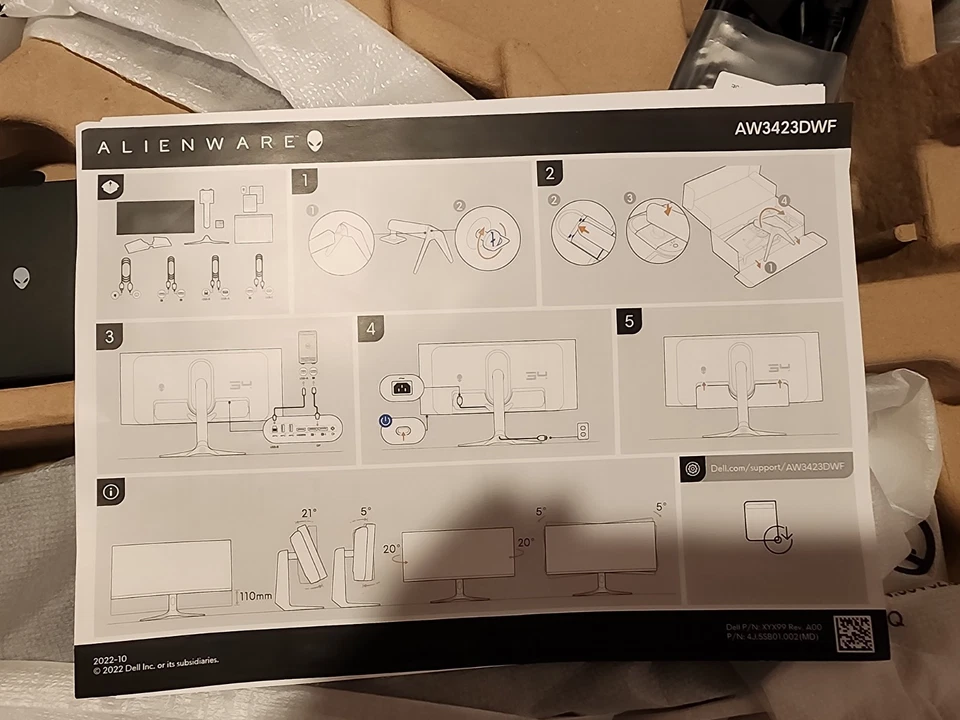 Monitor curvo para juegos Alienware AW3423DWF 34" QD-OLED - QHD 165hz Foto 4 de 4