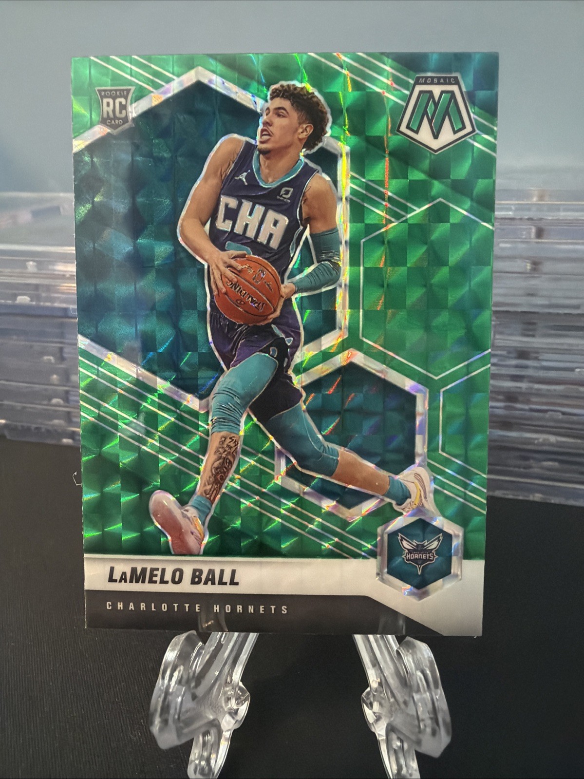 2020-21 Panini Mosaic - Rookie LaMelo Ball #202 Green Mosaic Prizm (RC)