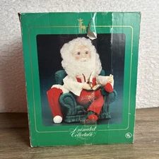 Vintage 1993 Santa’s Best 16" Animated Santa in Chair Pipe, Works Grandpa Gift
