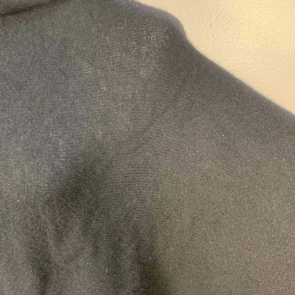 Mantón envolvente blanco + Warren 100 % cachemir cuello alto negro suave asimétrico M/L Foto 4 de 4