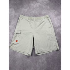 NWT Y2K Nike Mens M Cargo Shorts Beige Khaki Elastic Waist Cotton Twill Casual