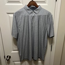 Hickey Freeman Men's Short Sleeve Polo Shirt Gray Size XL