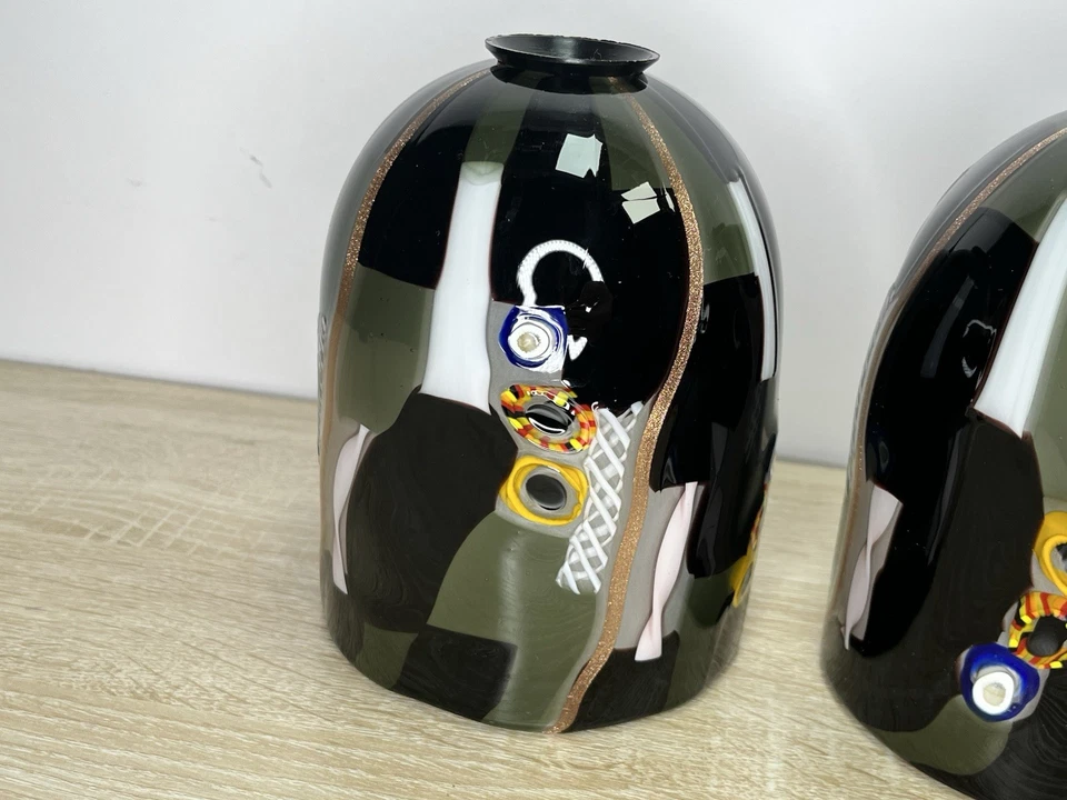 Signed Murano Style Hand Blown Venetian Art Glass Lamp Shades – 3pc Pendant Set - Image 4 of 4