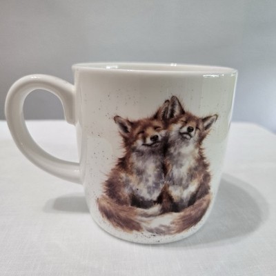 Royal Worcester Wrendale Bedtime Kisses Foxes Mug 14oz Bone China Hannah Dale