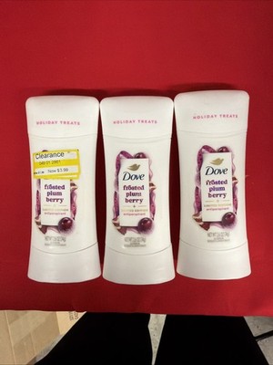 3x Dove Care Frosted Plum Berry Antiperspirant Deodorant 2.6 oz. Holiday Treats