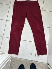 J.CREW Flex Slim Fit Tech Chino Trousser W34 L32 Burgundy Men's Trousers Pants