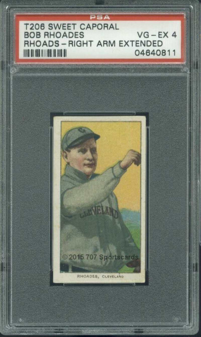 1909-11 T206 Bob Rhoades PSA 4 Sweet Caporal 350 25 Right Arm Extended  (0811)