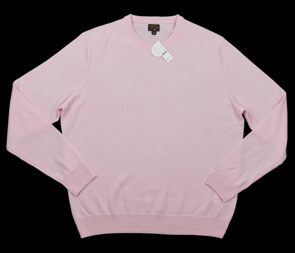 New JCREW Size XL Mens Cashmere Crewneck Sweater in Pink $158 BE895 - Image 4 of 4