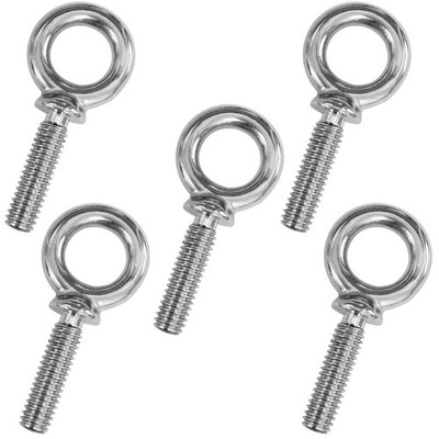1/4''-20 x 1 UNC Lifting Shoulder Eye Bolts, Marine Grade 304 Stainless,  5 Pack