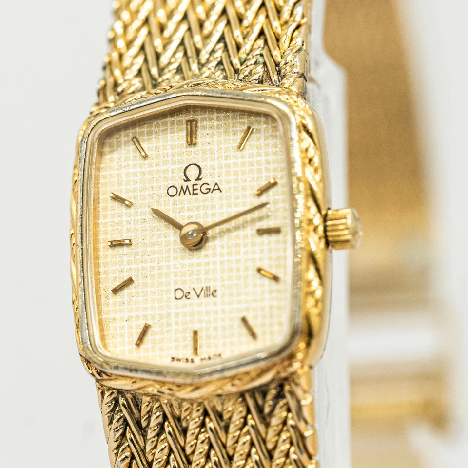 No Tariffs *NEAR MINT w/Case* Vintage 1985 OMEGA De Ville Cal.1455 Qz 16mm Women - Image 4 of 4