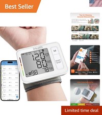Portable Bluetooth Wrist Blood Pressure Monitor - Large Display for Home  Tr...