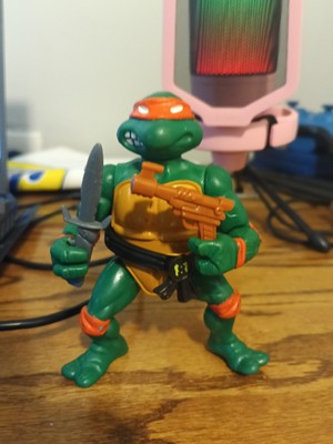 1988 Michelangelo Figure Playmates Teenage Mutant Ninja Turtle With Gun & Scythe