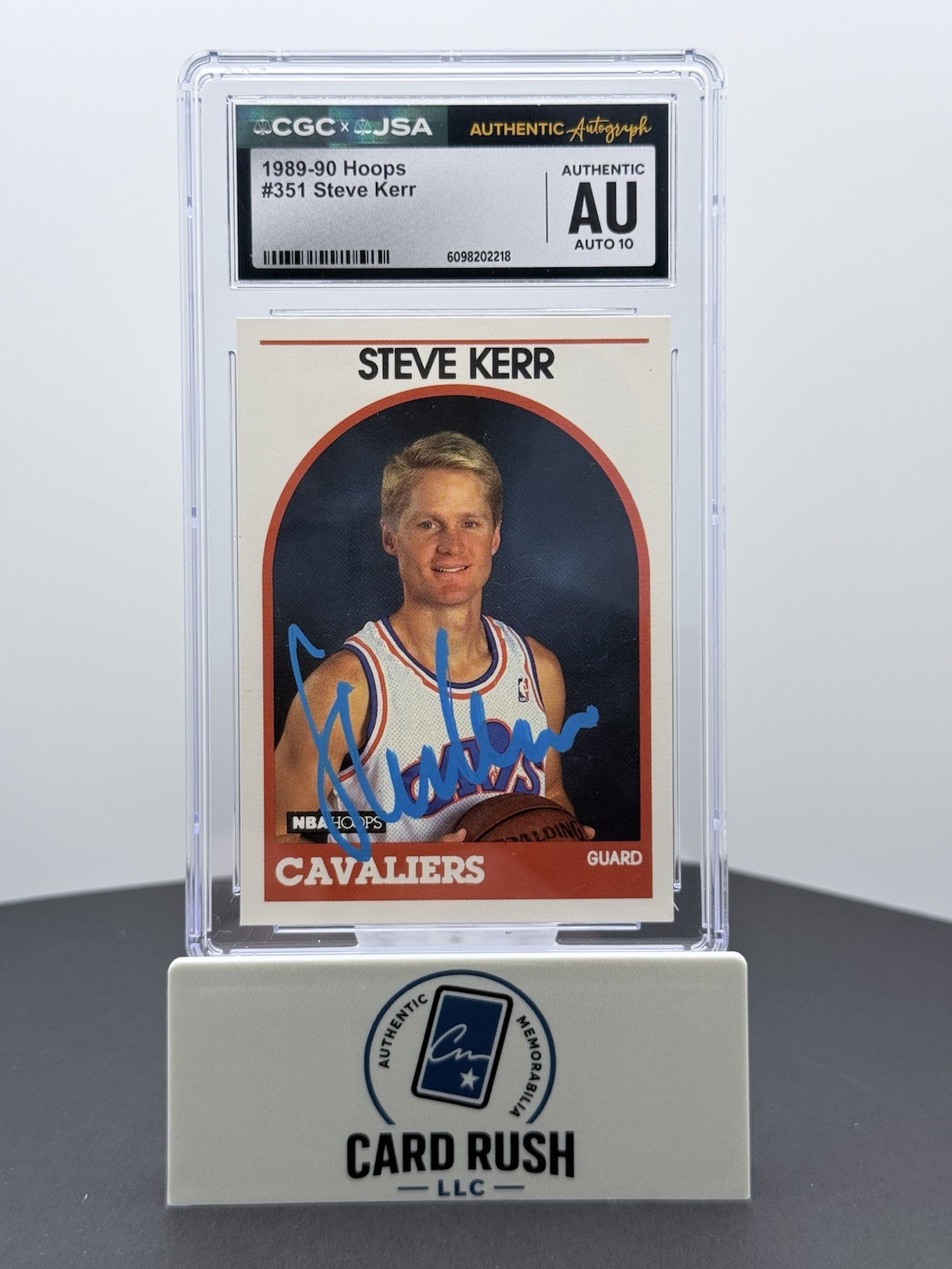 1989-90 NBA Hoops Steve Kerr (RC) In-Person Autograph Graded Auto 10 by CGC/JSA