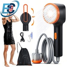 Portable Camping Shower 2500mAh Rechargeable Filtered Camp Pump with LED Light