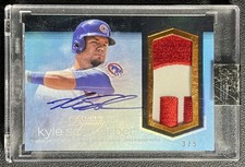 KYLE SCHWARBER 2018 TOPPS DYNASTY GAME-USED CUBS LOGO PATCH AUTO 3/5
