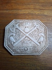 Petite Plaque En Plâtre De Giberne Sapeurs Pompiers 