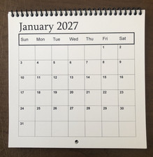 2027 Blank Calendar Lot of 3 7" x 7" Printed on HEAVY CARDSTOCK