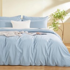 NEXHOME PRO Duvet Cover Queen,Blue 3 Pieces Duvet Cover Set, Soft and Lightwe...