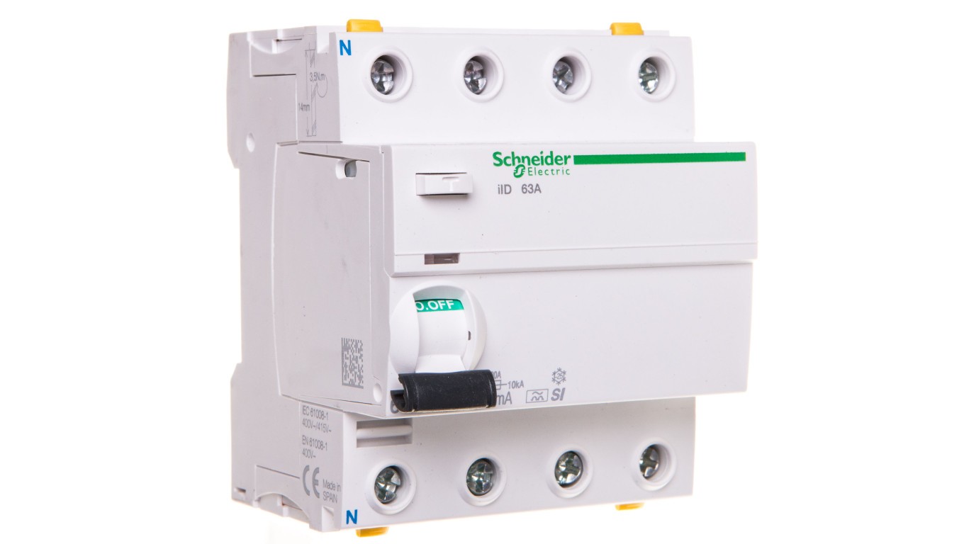 4P 63A 0.03A Residual Current Switch Type SI iID A9Z31463 Acti9