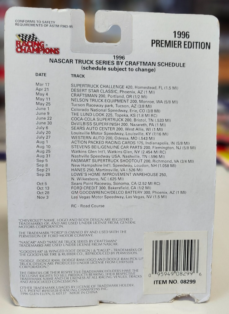 Racing Champions 1996 Edition NASCAR Craftsman Truck #19 Lance