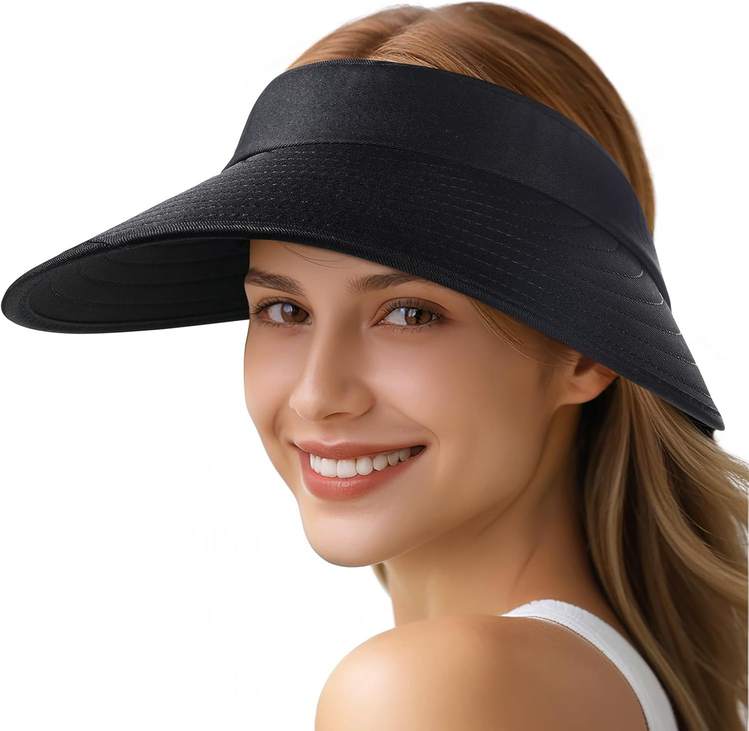 For Women - Wide Brim Sun Visor Hat For Women, Upf50+ Lightweight Folda