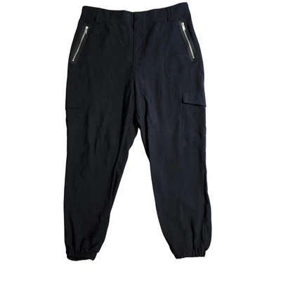 Pantalones de chándal Forever 21 cargo para mujer 1X negros con cremallera bolsillo puño elástico ropa de calle - Imagen 1 de 4