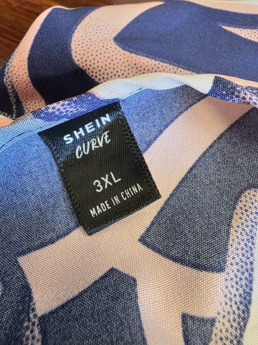 SHEIN CURVE 3XL Floral Maxi Dress Navy Pink White Flutter Sleeve Plus Size View 6