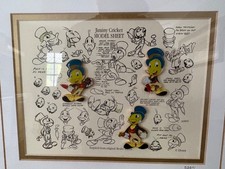 Disney Jiminy Cricket Model Sheets Framed Pin Set 5261/7500 Edition w COA