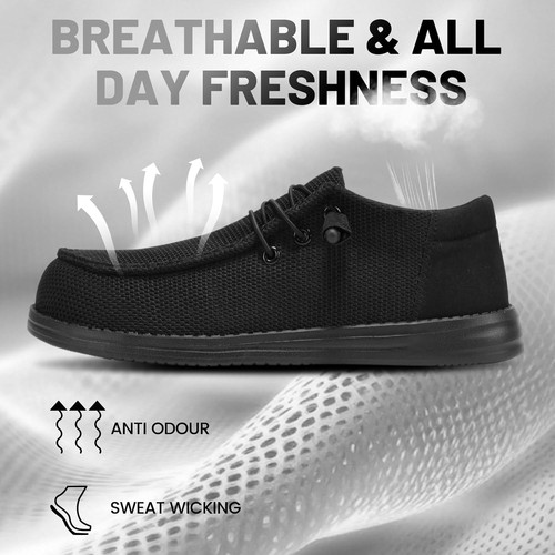Steel Toe Shoes for Men Lightweight Loafers Slip On Safety Work 8, Black - Bild 5 von 8