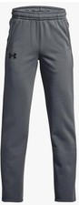Brand New Under Armour Boys Armour Fleece Straight Leg Pant, Grey, Youth L