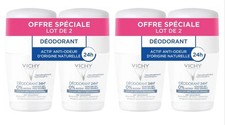 (2x2) Vichy 24H Deodorante Dry Touch per Pelli Sensibili Roll-On 4x50ml