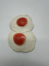 Vtg Play Food ARCO Egg Breakfast Fried Piece Part Sunny Side Up Hong Kong