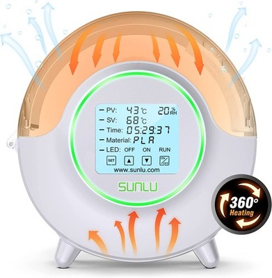 SUNLU 3D-Drucker Filamenttrockner Box S2 360° Rundumheizung LCD-Touchscreen 1,75