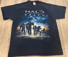 Vintage 2010 Halo Reach Microsoft Xbox Video Game Promo Black T Shirt Sz Large