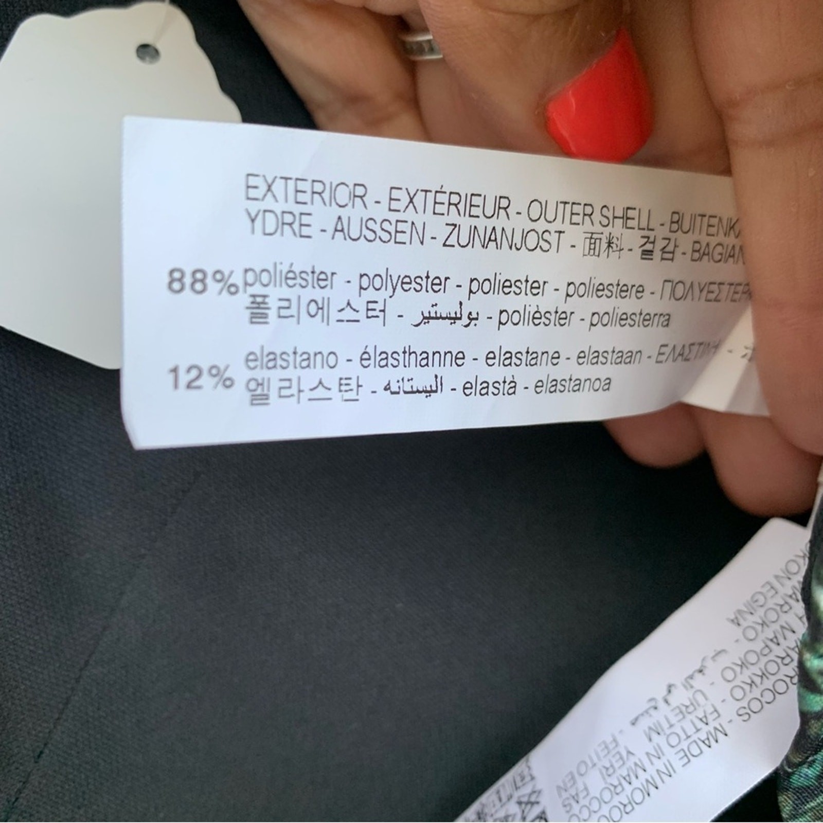 Zara Black and Coral Pink Green Floral Corset Bustier Crop Top Size Small thumbnail 5