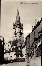 RPPC Sibiu Transylvania Romania view vintage postcard d434