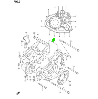 SUZUKI Dr650Se (2025) DR650SE (2022) DR650SEM4 (2024) Kurbelgehäuse 11300-32882