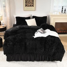 Litanika Black Fluffy Comforter King Size, Luxury King, 01 - Glossy